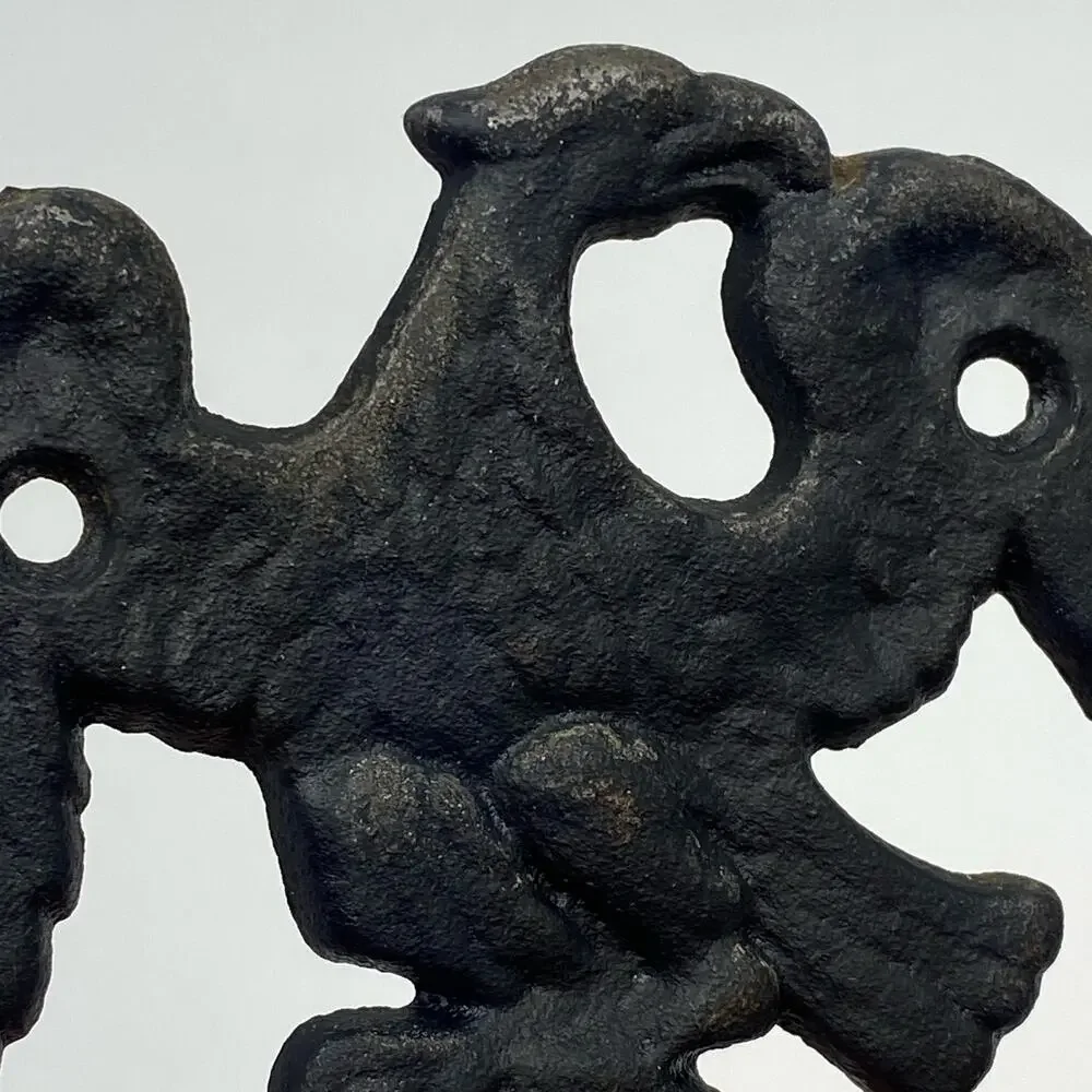 Federal Style Black Cast Iron Flying Eagle‎ Towel Robe Hat Coat Keys Hook JM172